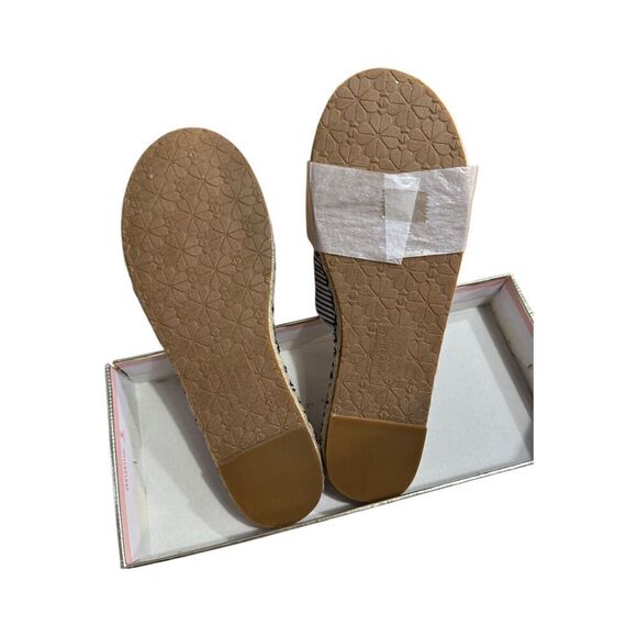 Kate Spade Saltie Shore Espadrille Blue/White Slip On Slide Sandal Sz 8B - Picture 7 of 8